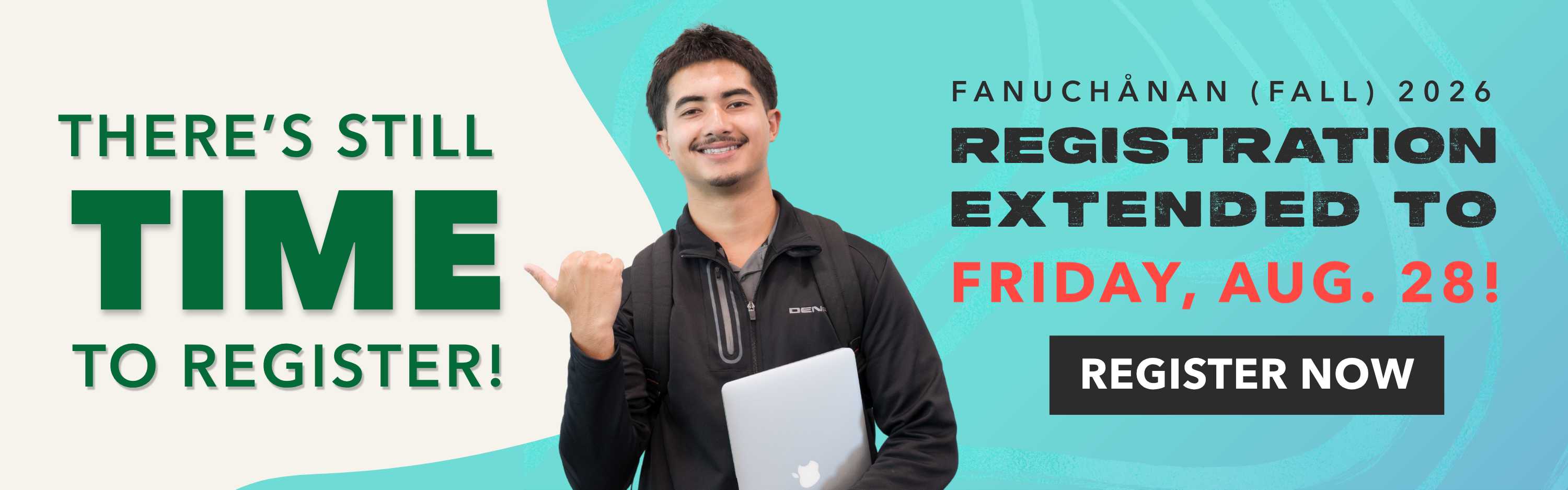 There's still time to register! Fall 2026 registration extended to Friday, Aug. 28!