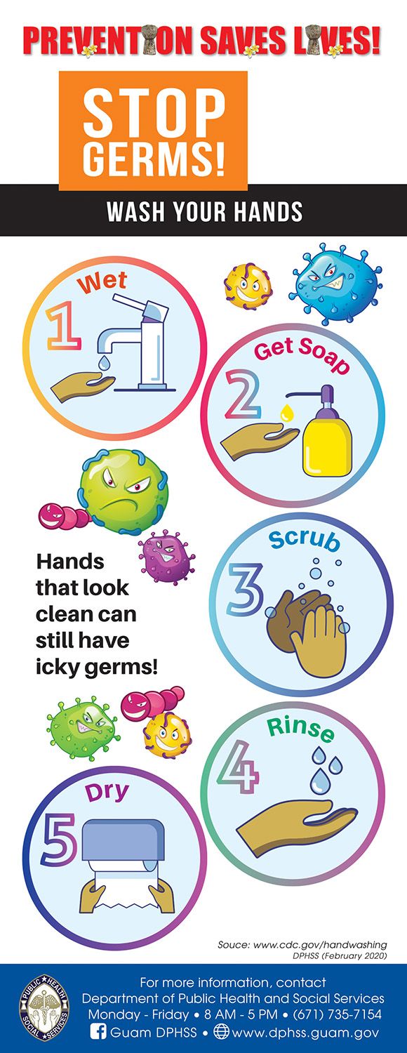 Stop germs and wash your hands guide
