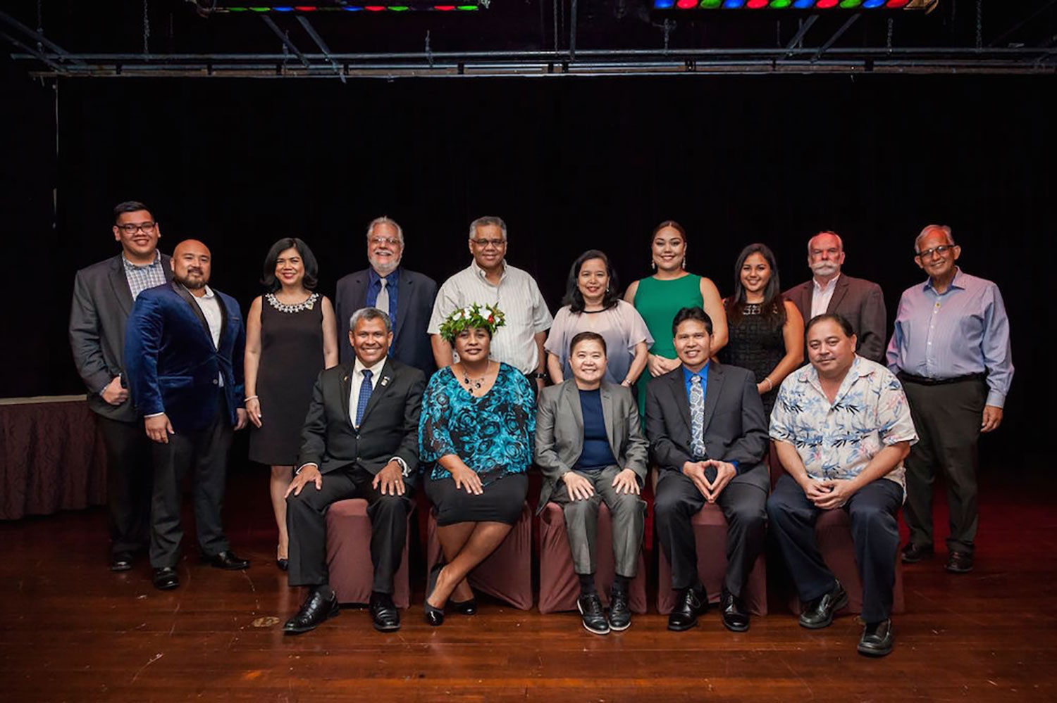 Group photo of distinguished UOG alumni, in 2017