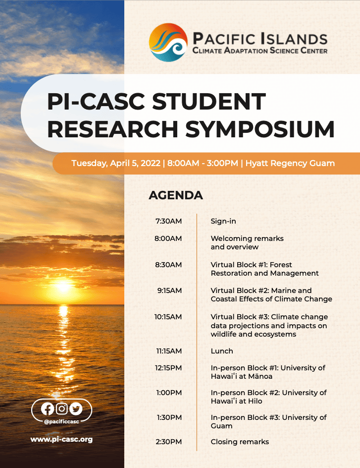 Thumbnail of PI-CASC Student Research Symposium Agenda