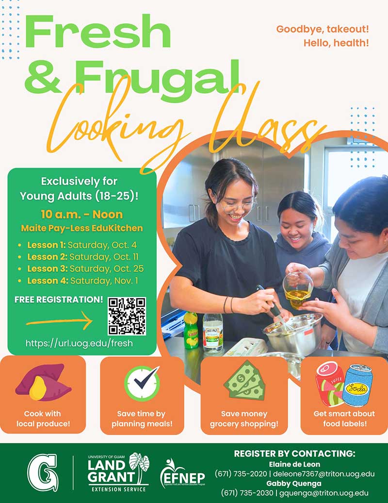 Fresh and Frugal Cooking Class for Young Adults flyer