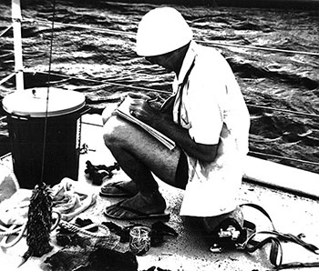 Dick Randall working on the water.
