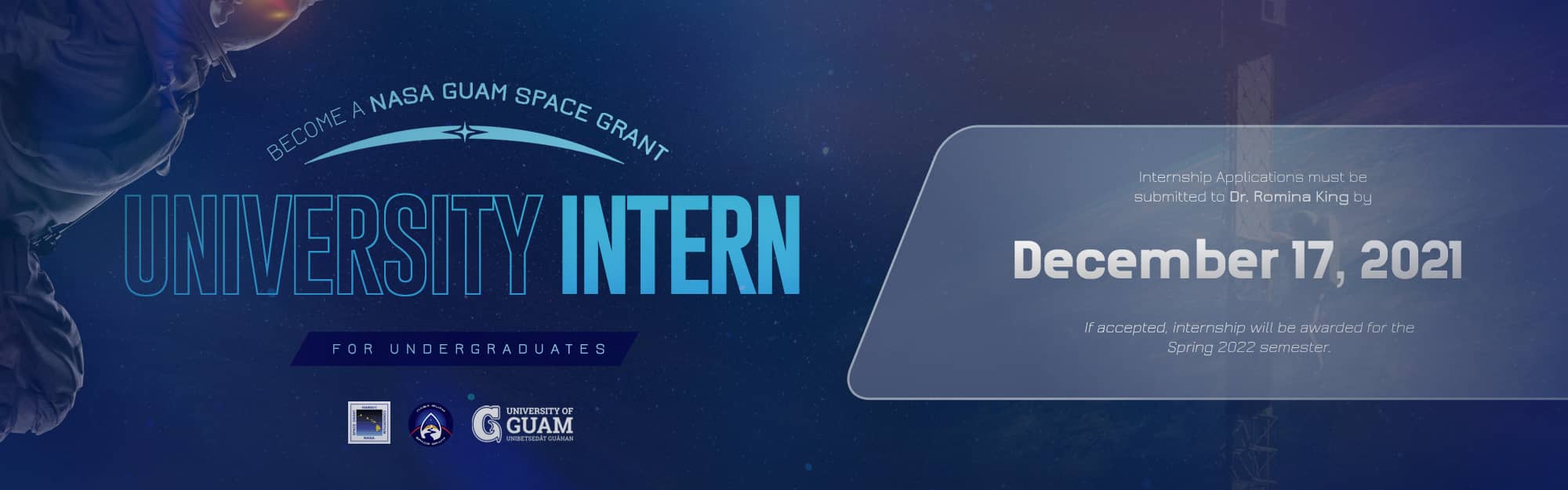 Apply to become a NASA Guam Space Grant University Intern!