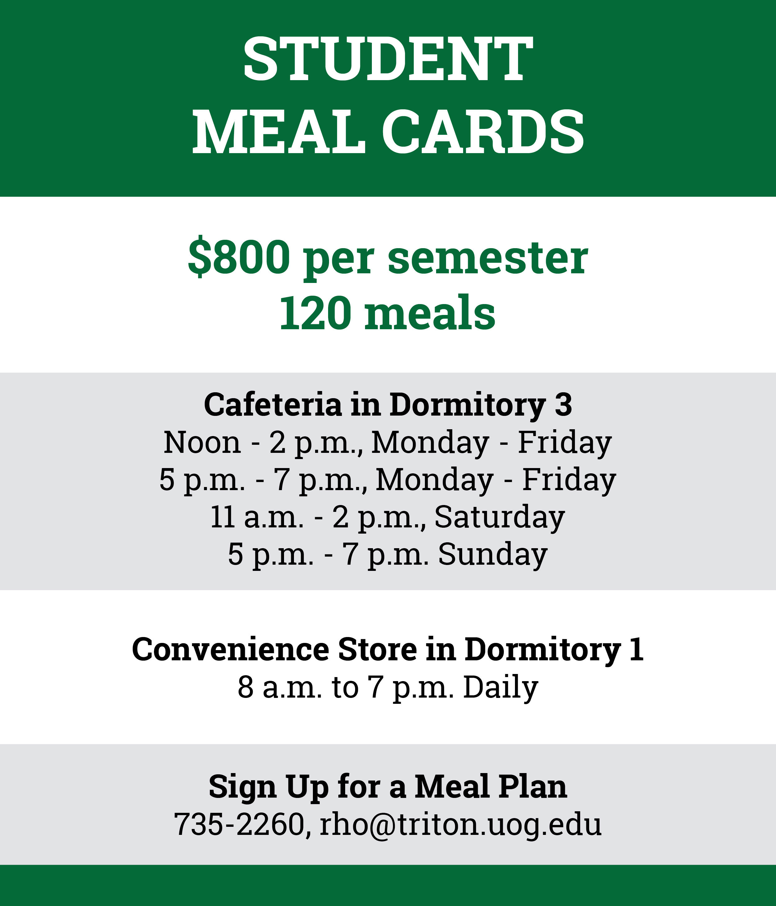 Student Meal Plan