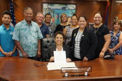 Gov. Lou Leon Guerrero with the Guam Aquacultural Task Force