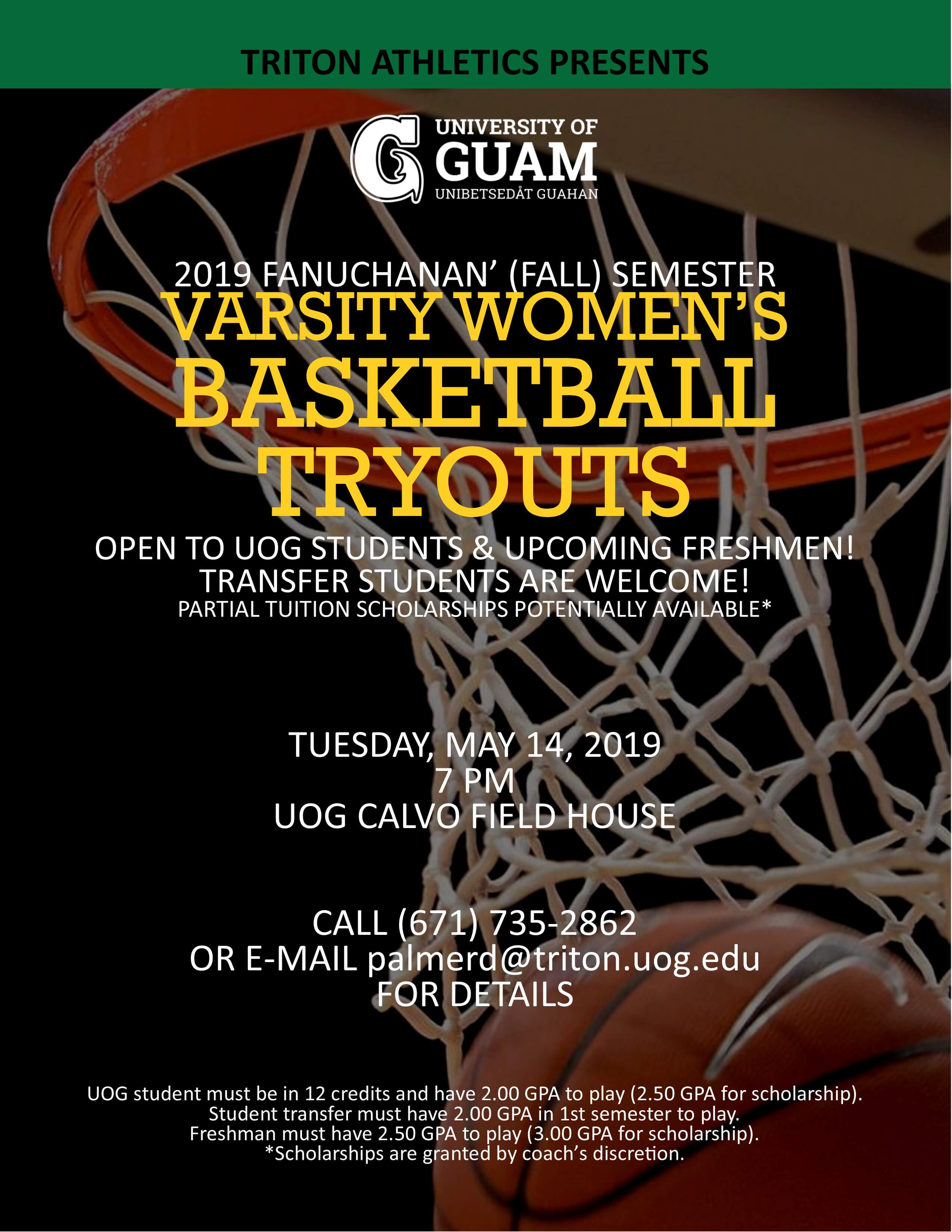 Women's Basketball Tryouts Flyer