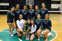 The University of Guam Triton Women's Volleyball Team, the University's varsity team, won its third straight Guam Women's College Volleyball League 