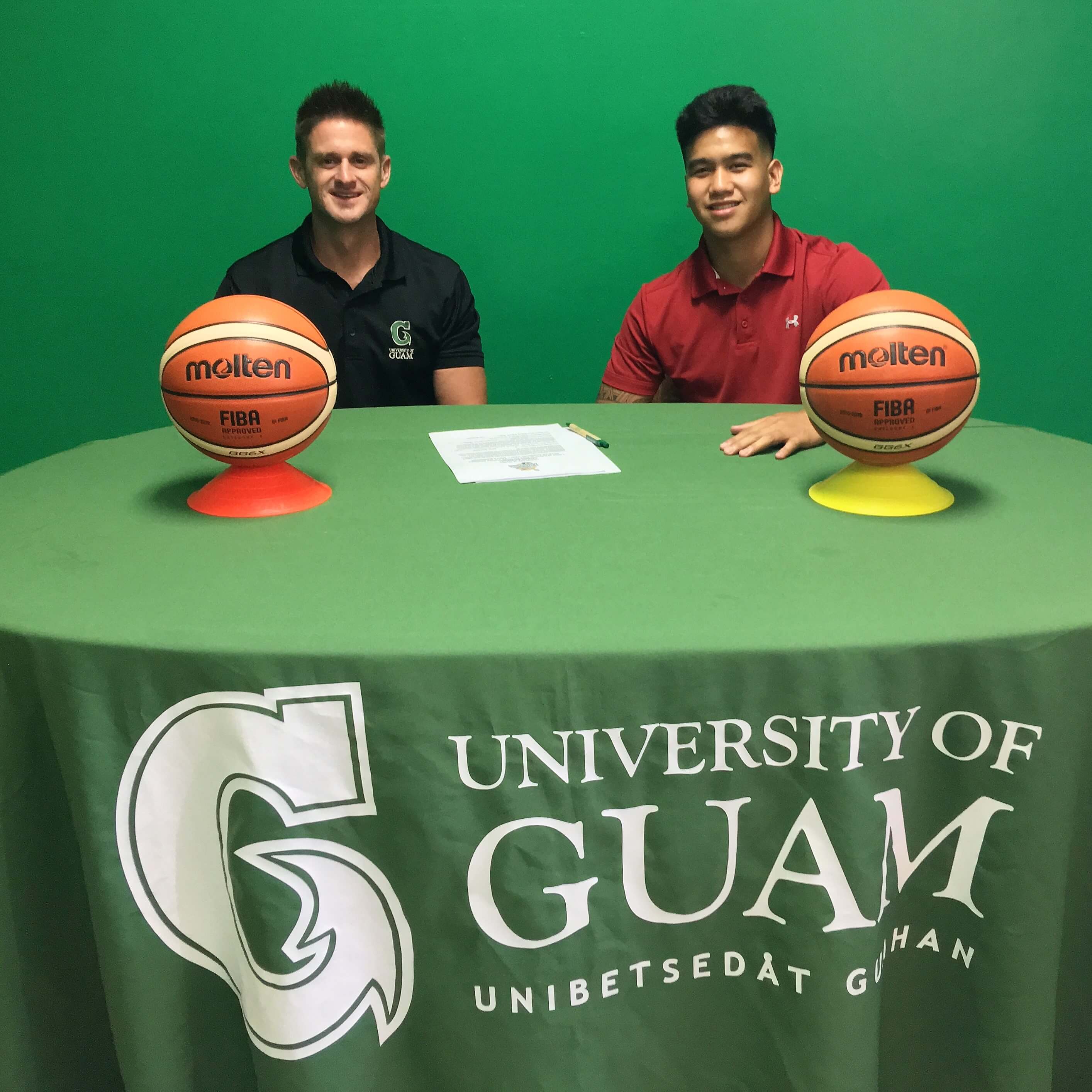 UOG Men's Basketball Coach Brent Tipton and Brandon Soriano