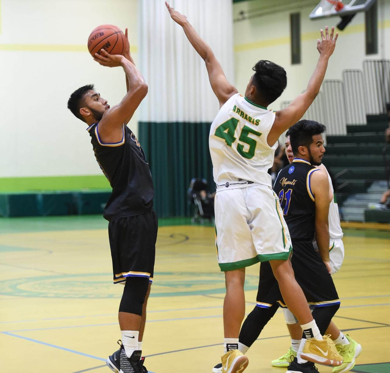 Peter Cruz takes a shot during a game for Notre Dame High School.