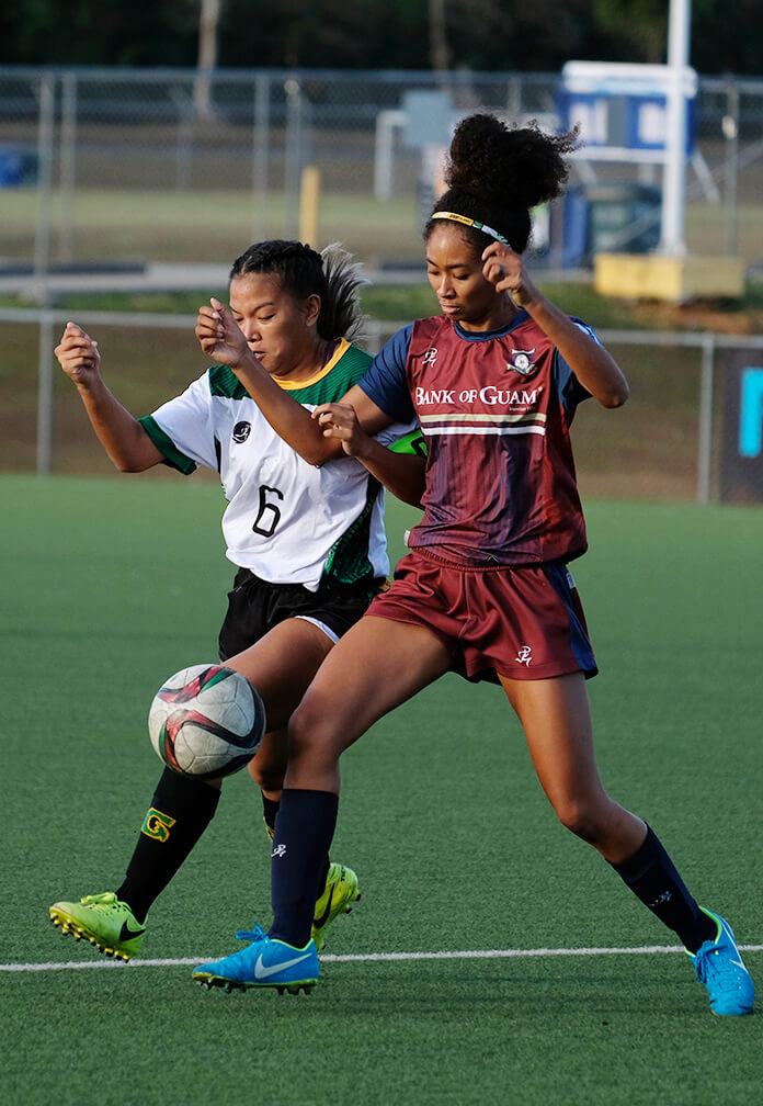 UOG Women's Soccer Team in one of their previous games versus Bank of Guam