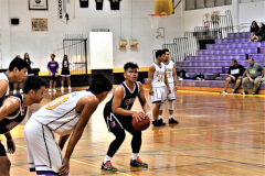 Dale Bautista sets up for a free throw shot