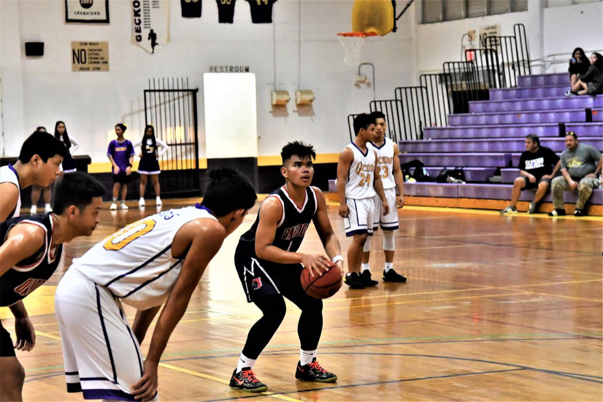 Dale Bautista sets up for a free throw shot