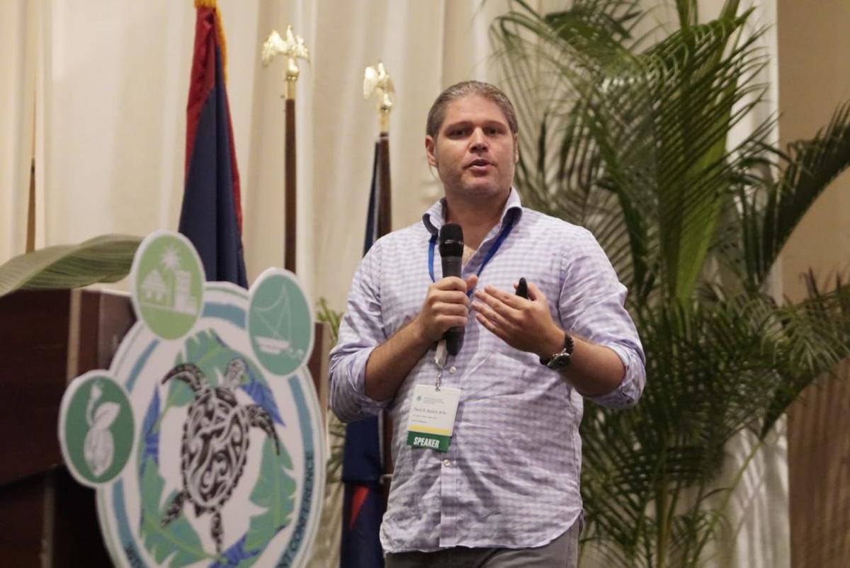 David Burdick, a research associate at the UOG Marine Lab, spoke about coral reef conservation