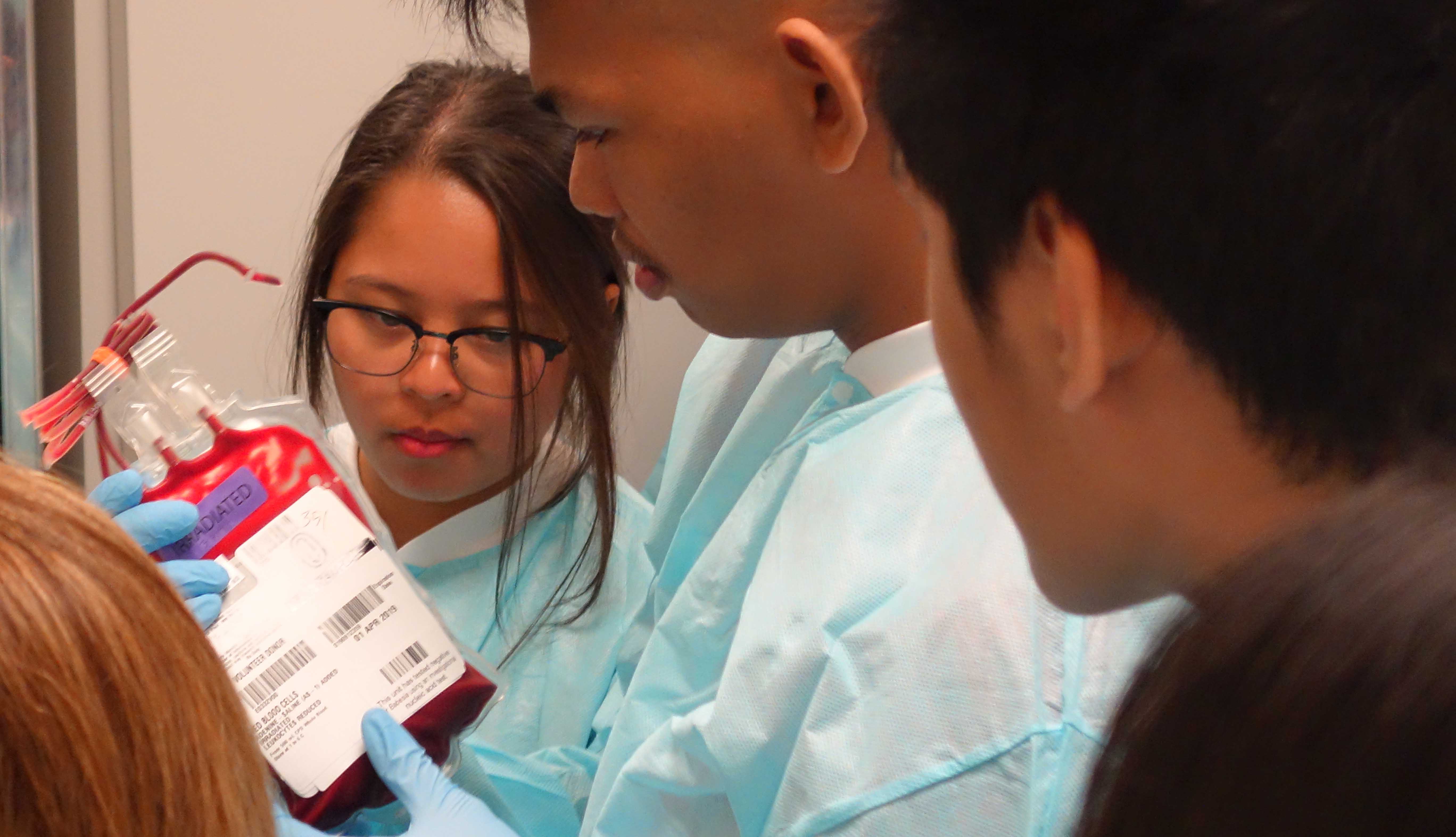 TRiO students learn how donated blood is handled during the field trip to Guam Regional Medical City