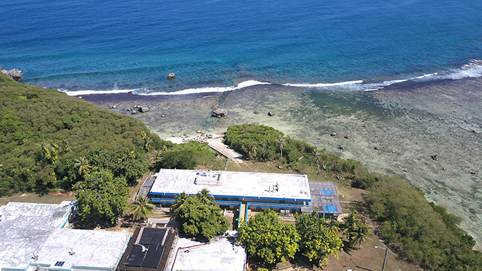 An aerial view of the University of Guam Marine Laboratory, located on Pago Bay.