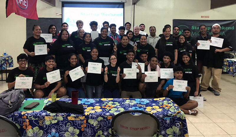 PMBA students at Startup Weekend Micronesia in Chuuk.