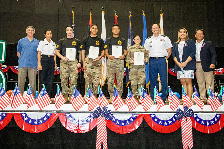 ROTC Cadets and Administrators group picture