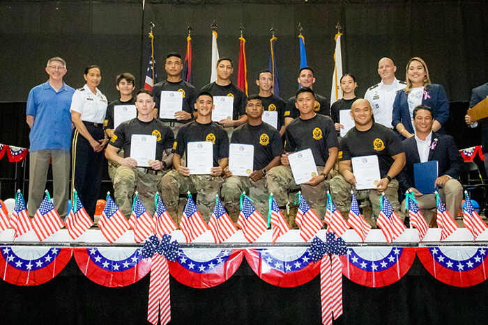 Eleven ROTC cadets received certificates from the Guam Legislature.