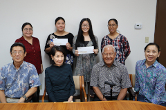 Scholarship awardees with representatives from Baba Corp.