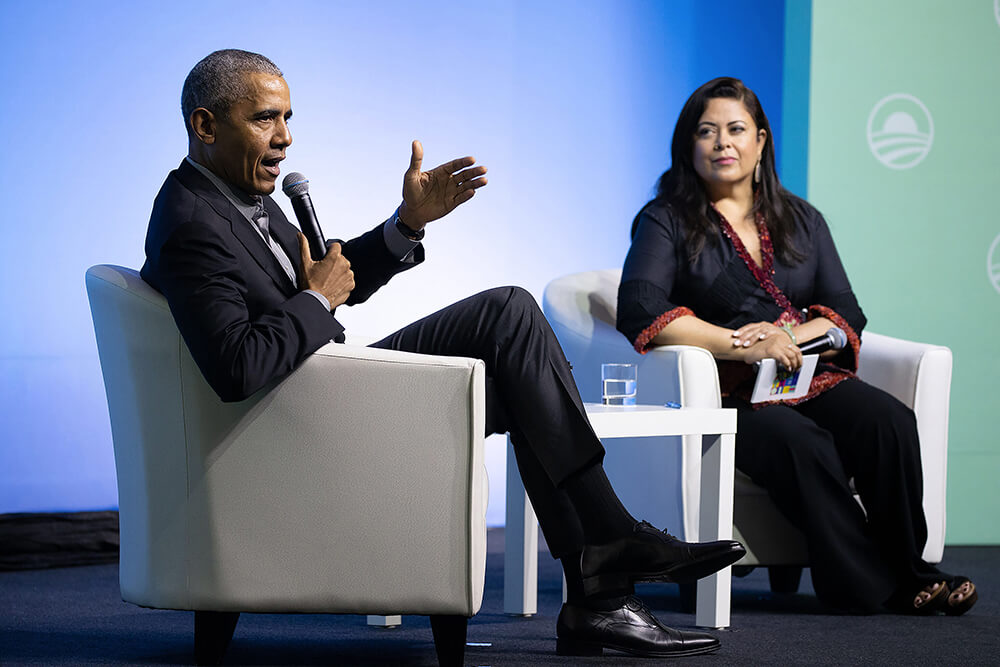Former President Barack Obama and Maya Soetoro