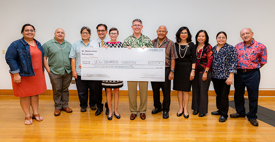 UOG President Thomas W. Krise and his wife, Patricia, invested to help students complete degrees