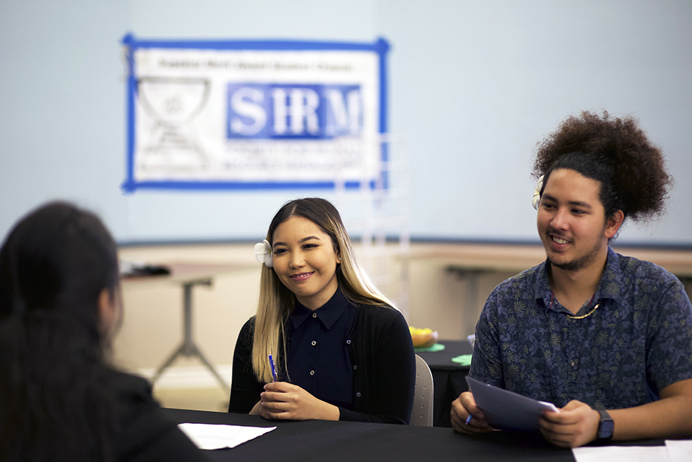 Meagan Obispo, left, and Isaiah Macias