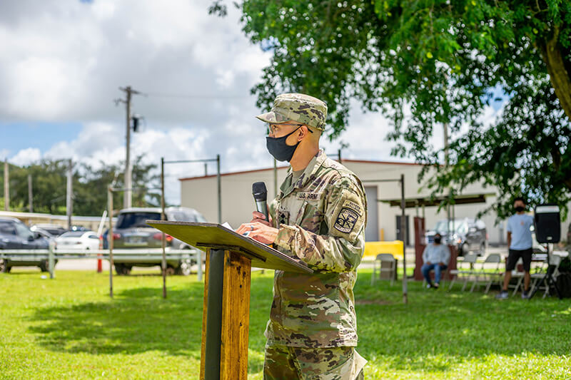 Newly installed Cadet Battalion Commander John Joseph Bautista of UOGs ROTC program 