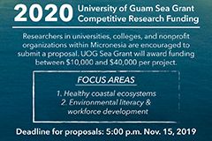2020 UOG Sea Grant Competitive Research Funding Flyer