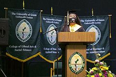 Photo of valedictorian giving a speech