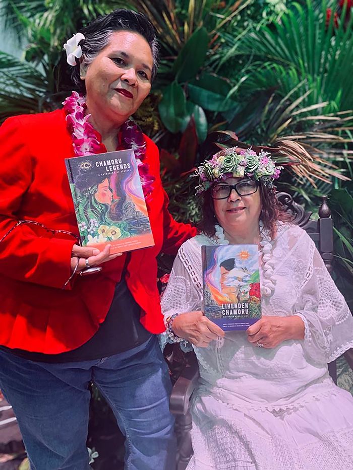 Photo of author Teresita Lourdes Perez and CHamoru translator Maria Ana Tenorio Rivera 
