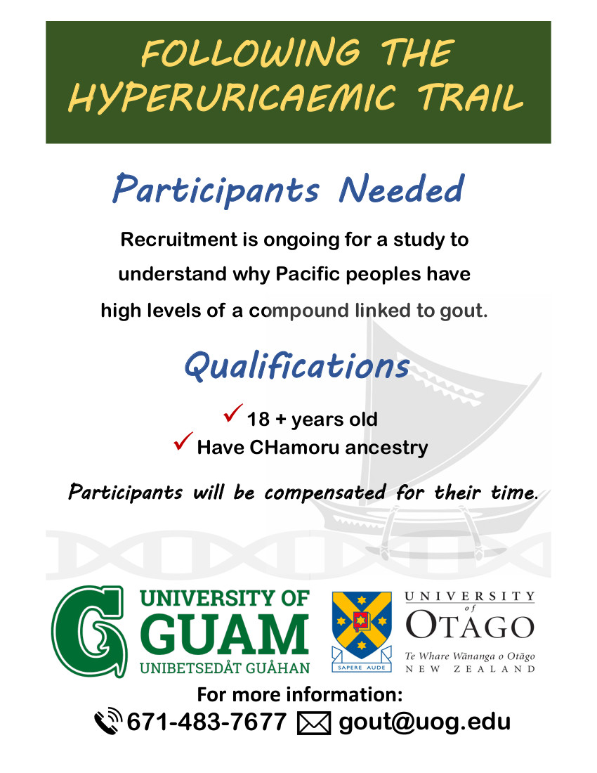 Participants of CHamoru ancestry needed for gout study