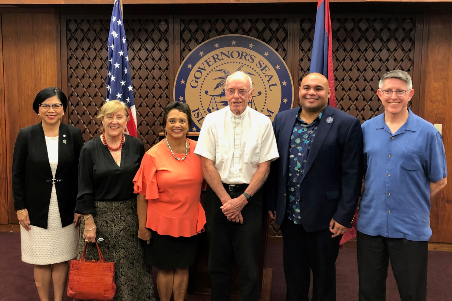 Francis Hezel was sworn in to the UOG Board of Regents by Gov. Lou Leon Guerrero on Aug. 19. 