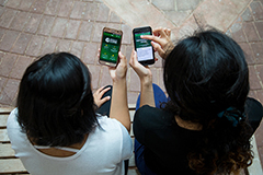 UOG students using the TritonGo app