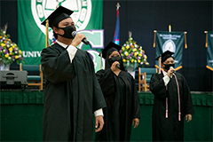 Photo of the UOG Latte Tones members singing during the virtual 2020 fanuchanan commencement