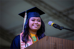 Class of 2021 Valedictorian Reggie Mae O. Dionisio graduated with a bachelor’s in nursing.