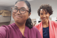 Seanna Bataclan, an upcoming senior at UOG, gains valuable insight from a local physician.