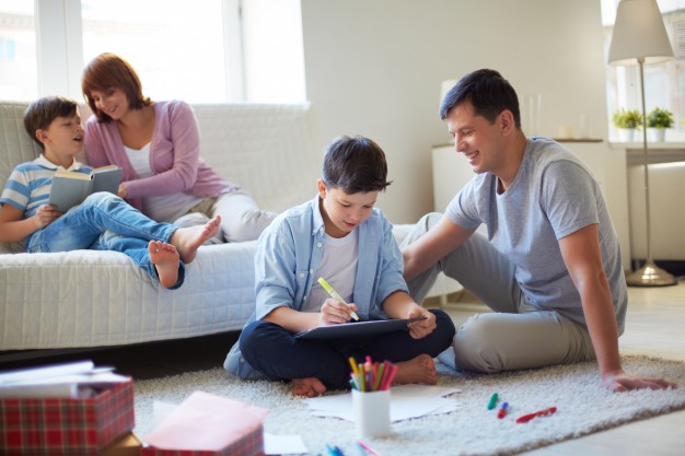 Photo of a family spending time together