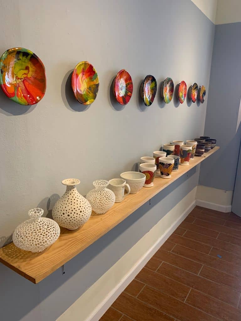 Photo of displayed ceramics
