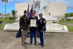 ROTC cadets Emmanuel Bulaklak and Justin Cayading earned their commissions as second lieutenants in the U.S. Army. 