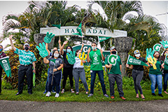 Big smiles behind face masks and high-flying UOG pennants welcomed students to the new school year.