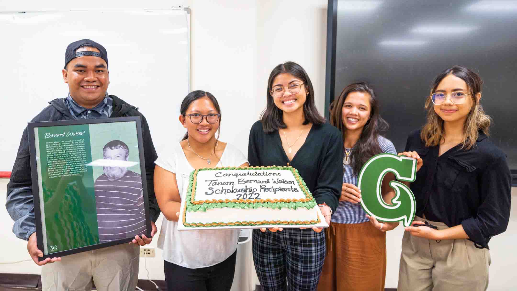 University of Guam agriculture student recipients of the 2022 Bernard Watson Scholarship.