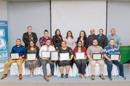 Graduates of the UOG-NMC criminal justice partnership program received their honor designations.