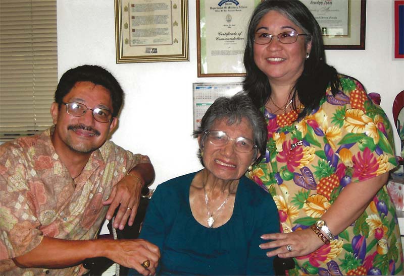 George and Doreen Pereda with George's mother, Magdalena