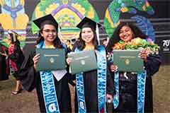 University of Guam Elementary Education graduates (from left) Celina Devera, Abigail Javier, and Jennifer McCoy.