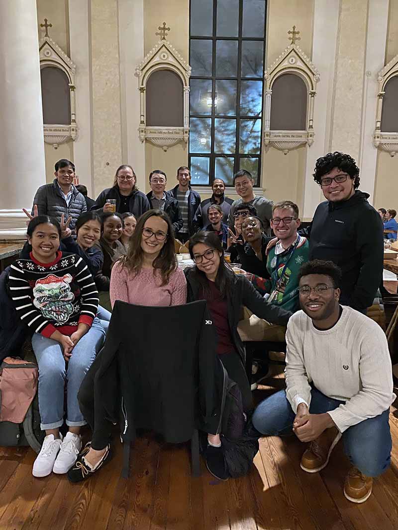 Megan Gimmen, left, first row, with her fellow researchers from the Blackshaw Lab