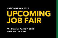 Text showing Upcoming Job Fair