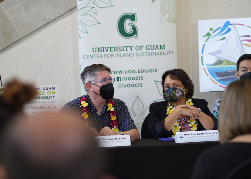 • UOG President Thomas W. Krise and Guam Gov. Lou Leon Guerrero