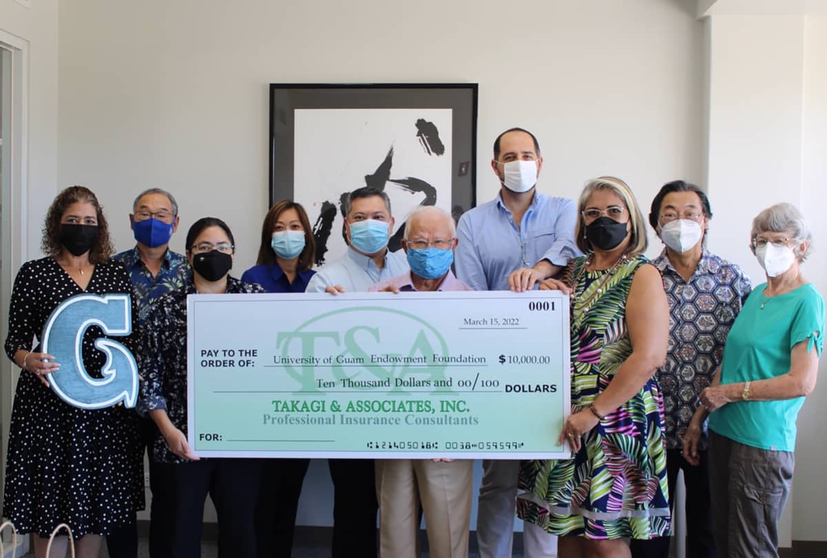 Takagi & Associates Inc. made a $30,000 donation to the University of Guam Endowment Foundation