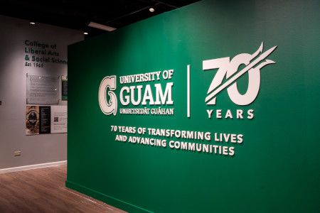 The exhibit takes visitors on a journey through UOG's accomplishments.