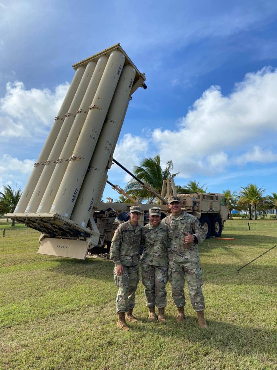 University of Guam ROTC cadets Amber Pangelinan, left, and Enriquo Nedlic, right